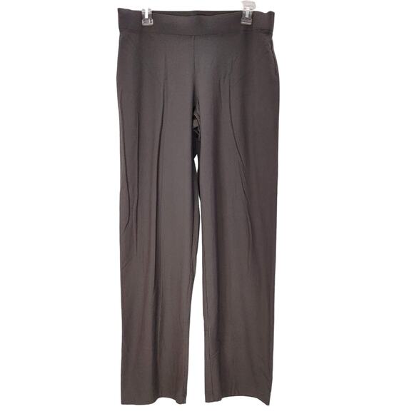 Eileen Fisher Pull On Wide Leg Pant Elastic Waist Mid Rise Stretch Gray Womens M - Picture 3 of 8